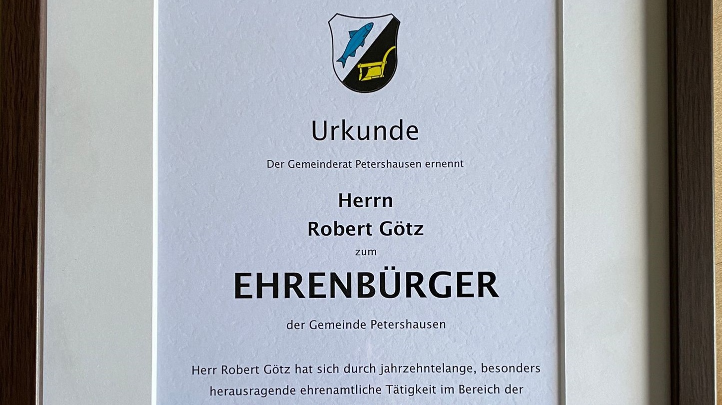 Ehrenbürger der Gemeinde Petershausen: Robert Götz