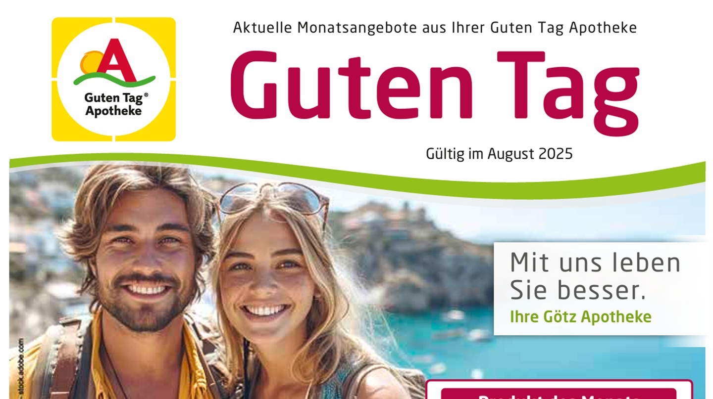 Vitamine, Hautpflege, uvm: Top-Deals im August Titelseite des Angebots-Flyers August