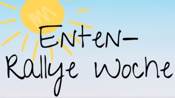 Ankündigung der Enten-Rallye Woche in der Götz Apotheke Petershausen