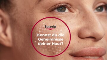 Gesicht einer jungen Frau mit Ankündigung für einen Hautberatungstag in der Götz Apotheke Petershausen