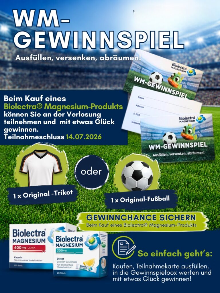 Ankündigung des WM-Gewinnspiels von Biolectra