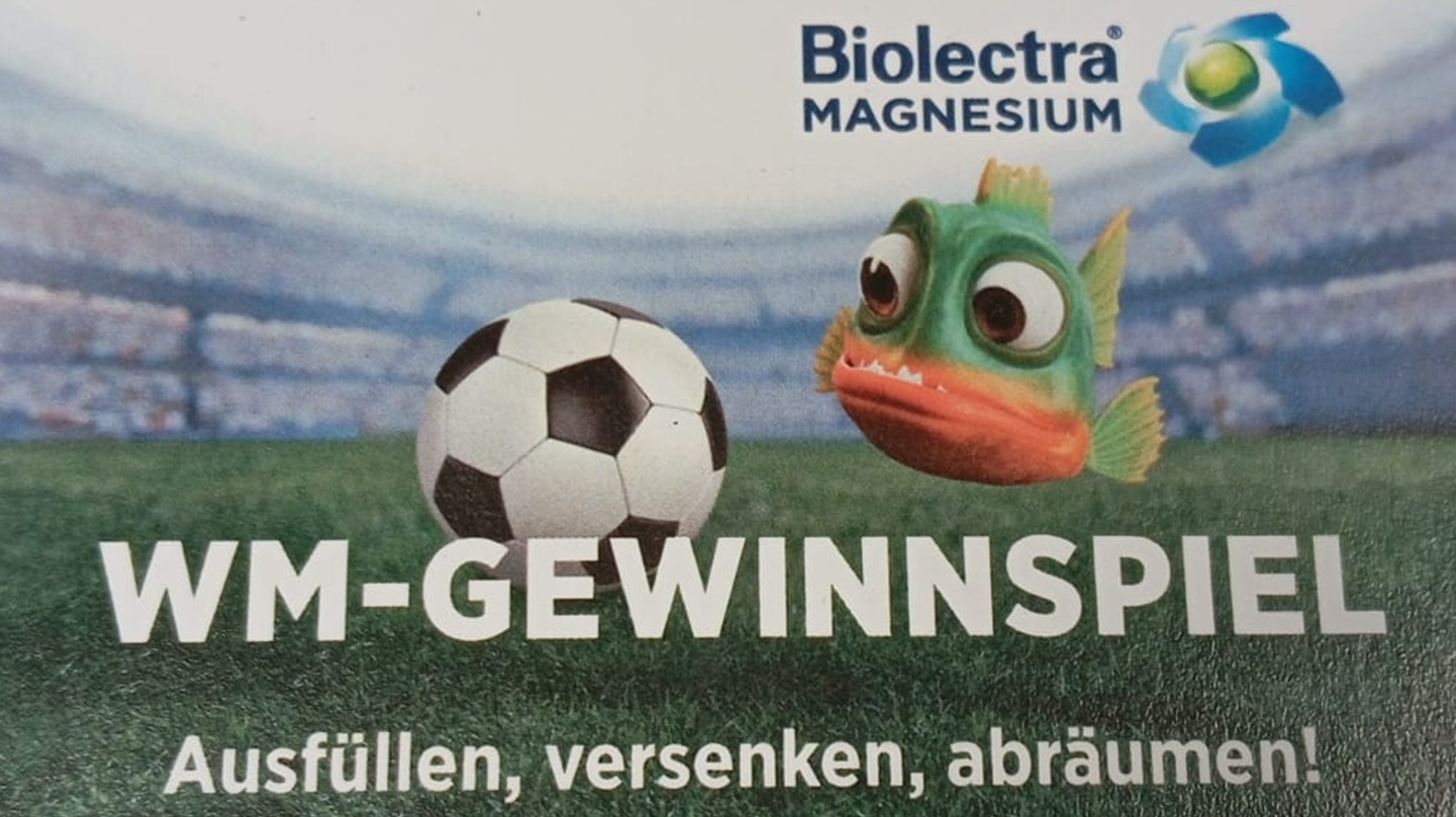 Ankündigung des WM-Gewinnspiels von Biolectra.