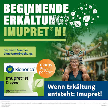 Poster von Imupret mit dem Text: Beginnende Erkältung? Imupret.
