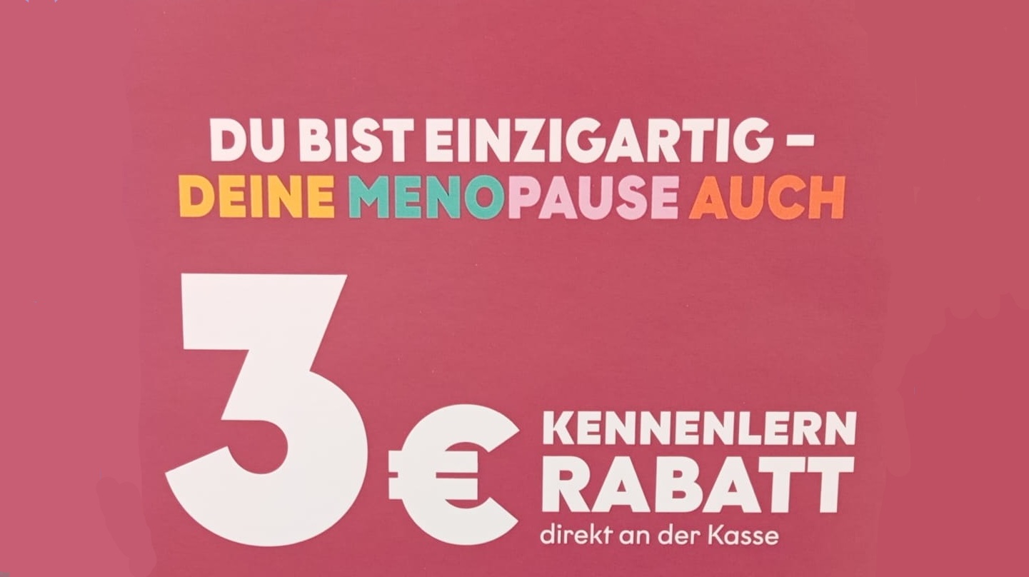Ankündigung Rabattaktion 3 Euro auf Eunova Menopause