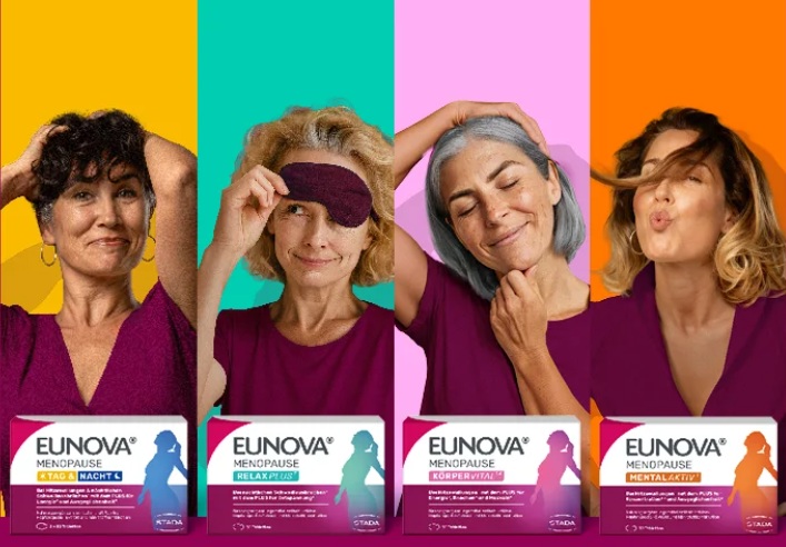 Vier Frauen werben für Eunova Präparate