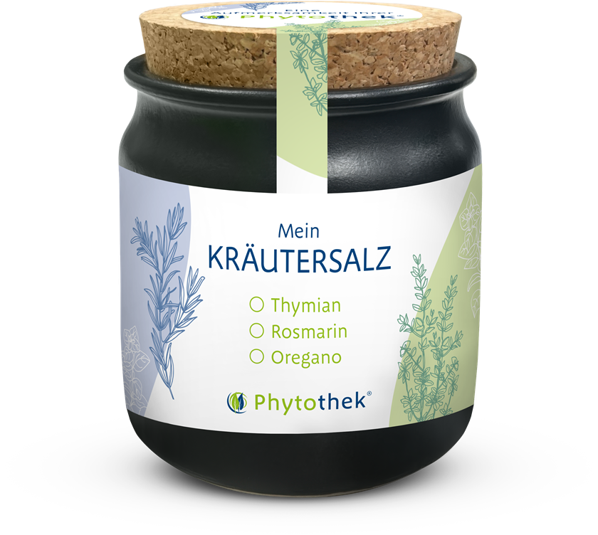 Schönes Keramikgefäß mit Kräutersalz