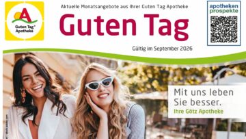 Zwei Frauen auf Titelblatt des Angebotsflyers der Götz Apotheken für September