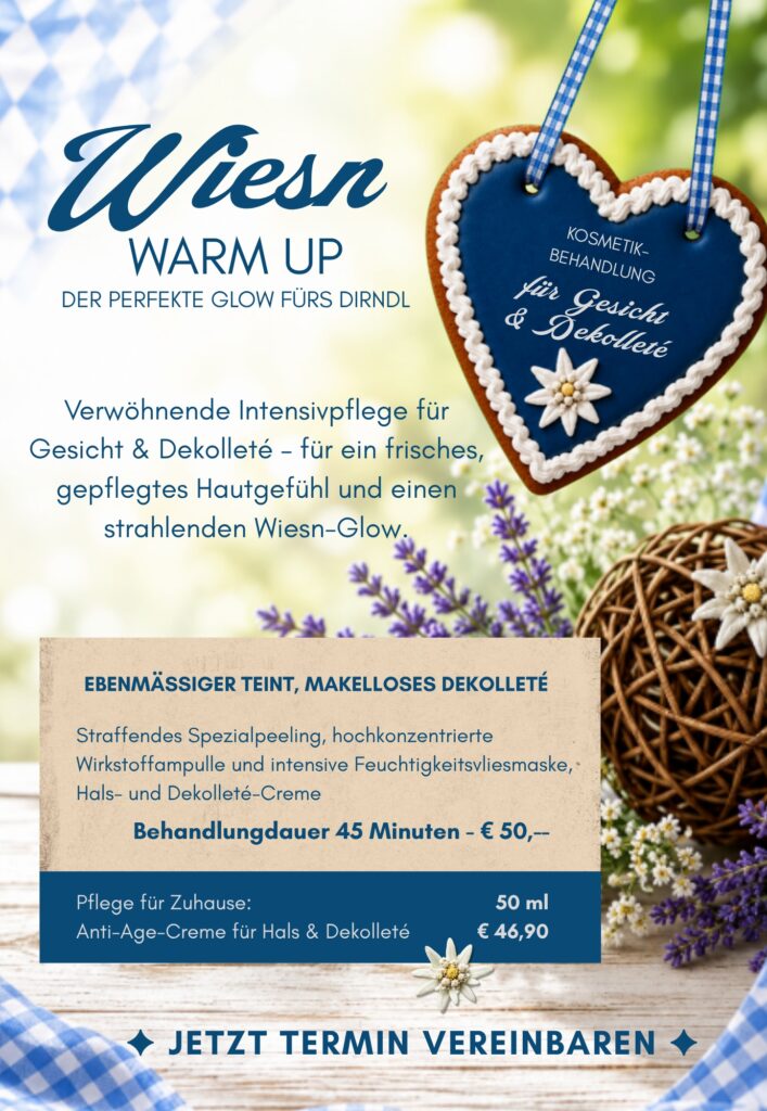 Poster für die Dirndl-Kosmetik der Kosmetik an der Götz Apotheke Petershausen